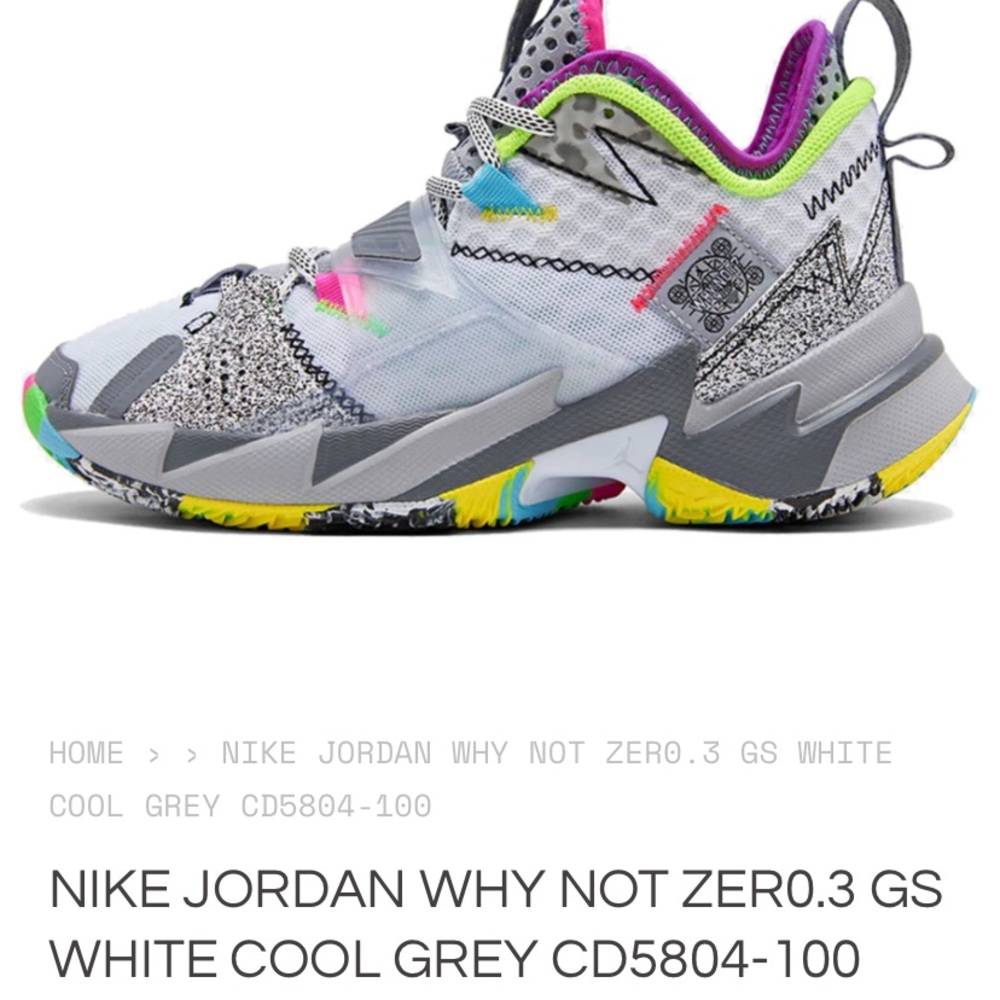 COPY - Youth Jordan “Why Not Zero” excellent condition. Maybe worn 5 times. Siz…